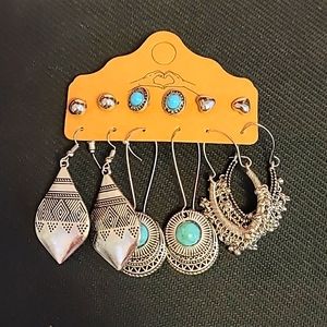 Womens earrings 6 pairs